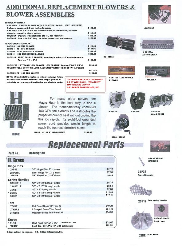 Replacement Stove Parts Hinge Pins Spring Handles Draft Caps On Photo Above To Enlarge Scroll Down For List Of Parts By Stove Manufacturer